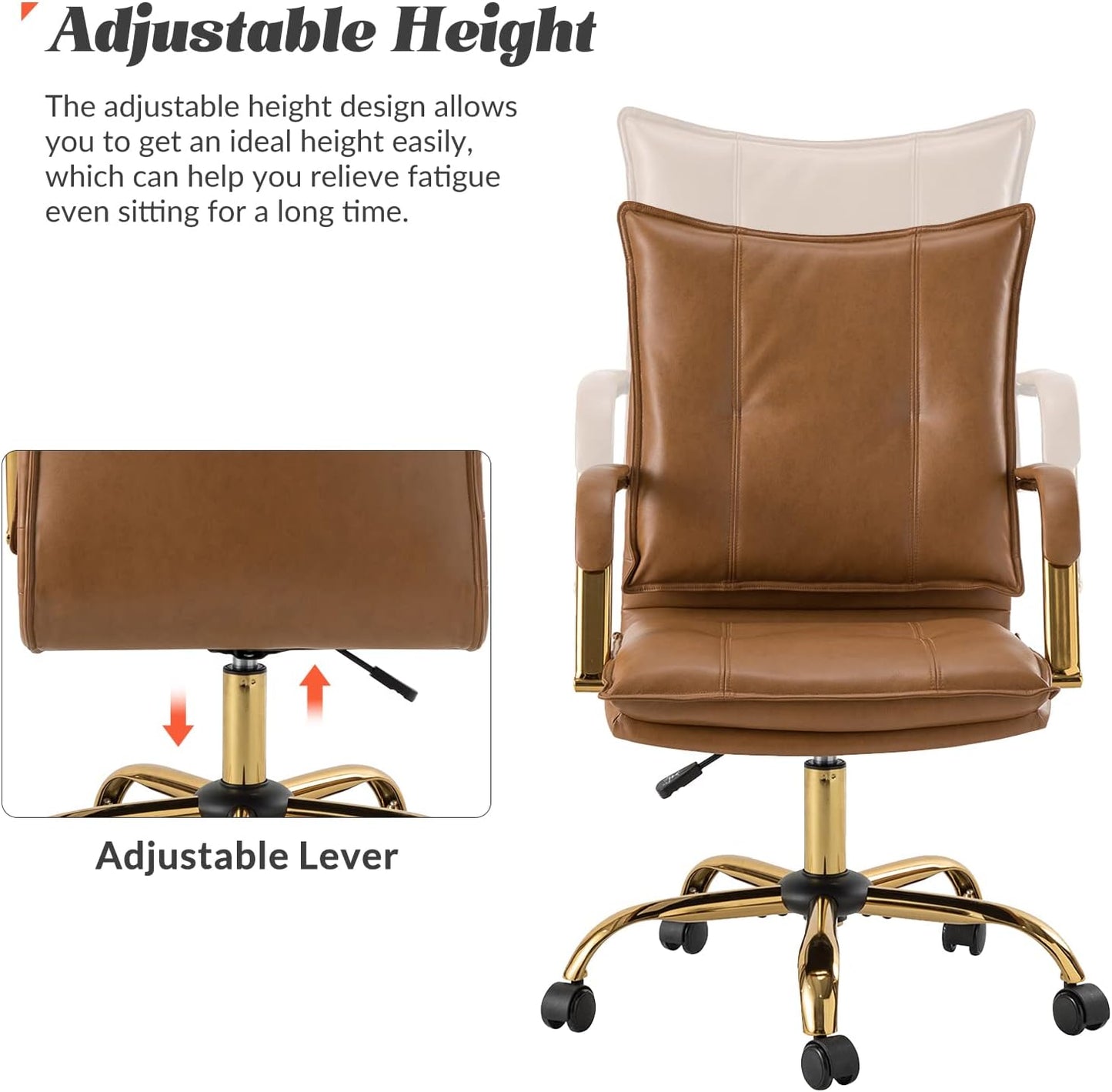 Faux Leather Home Office Desk Chair