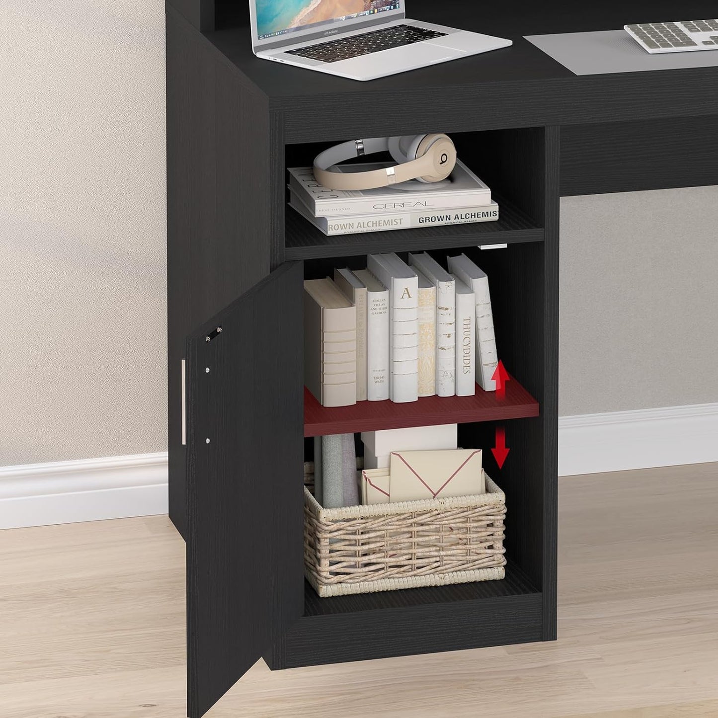 Computer Desk with 3 Drawer & Storage Shelves